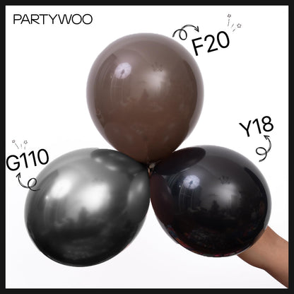 PartyWoo Black Balloons, 85 pcs Matte Black Balloons Different Sizes Pack of 18 Inch 12 Inch 10 Inch 5 Inch Black Balloons for Balloon Garland Balloon Arch as Birthday Party Decorations, Black-Y18