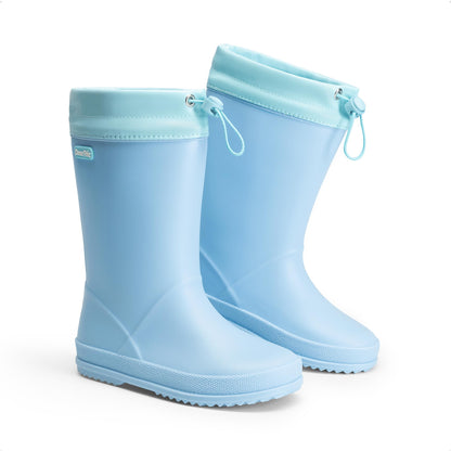 DREAM PAIRS Kids Rain Boots Boys Girls Lightweight Boots Waterproof Easy-on Outdoor Playing Rain Boot Unisex-Child,Size 3 Big Kid,Sky Blue,SDRB2401K