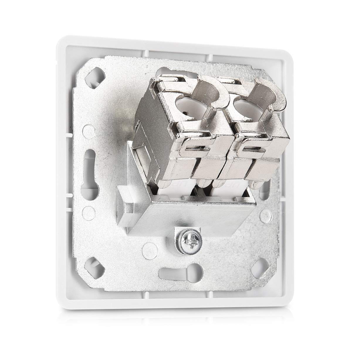 kwmobile Keystone Module Kit - Includes (8) CAT6A Shielded Keystone Jack RJ45 Ethernet Module 10G + (4) 2-Port Wall Plate and Shielded Metal Housing