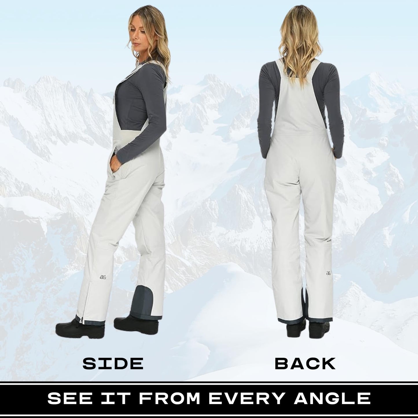 Arctix Women's Essential Insulated Bib Overalls, Quiet Grey, 3X Short