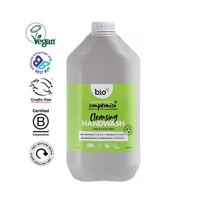 Bio D Sanitising Handwash - Lime and Aloe Vera - 5L