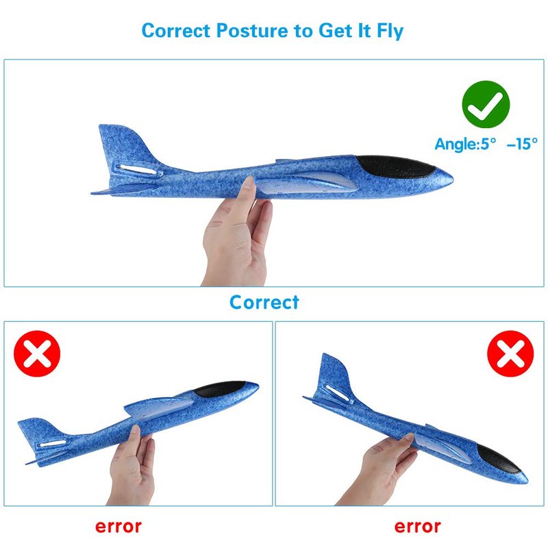 BooTaa 4 Pack Airplane/Flying Toys, 17.5" Large Throwing Foam Plane/Gliders, 2 Flight Mode, Birthday Gifts for Girls Kids 3 4 5 6 7 8 9 10 11 12 Year Old Boys,Outdoor Sport Game Toys