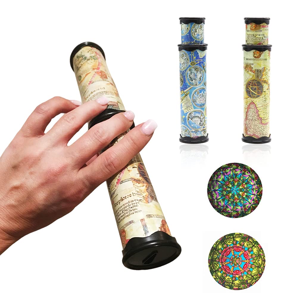 Anyumocz 2 Pcs Magic Kaleidoscope,Old World Kaleidoscope Classic Toys,Stretchable Long Classic Kaleidoscope Toy for Boys and Girls Gifts,Children Toys(Two Colors)