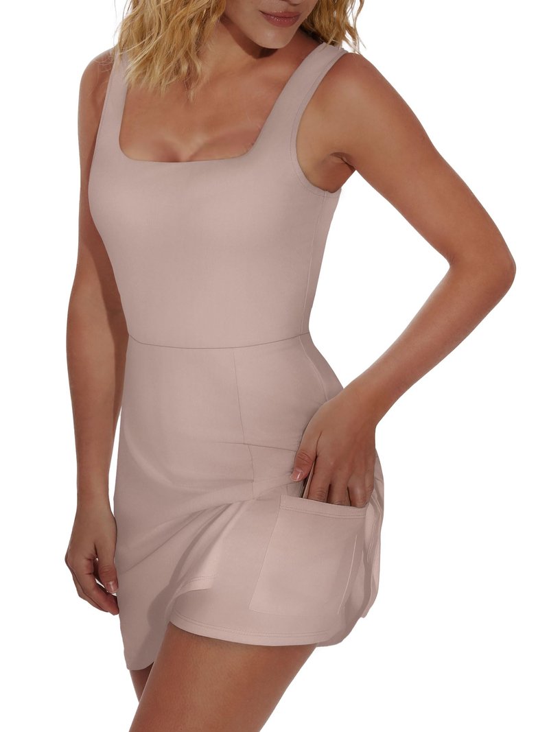 OFEEFAN Womens Athletic Dress Tennis Golf Bodycon Shorts Active Summer Clothes Workout Skort Graduation Spring Outfits Dust XL