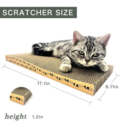 Cat Scratcher Cardboard Scratching Pads Scratch Lounge Bed with Catnip 3PCS Reversible Corrugated Cardboard with Scratch Box