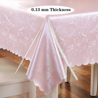 DASIAUTOEM Transparent Tablecloth, Transparent Table Film, Transparent 150 cm Wide, Sold by The Metre, 0.13 mm Thick, Waterproof, Washable PVC Film, Greaseproof Table Protector (150 x 250 cm)