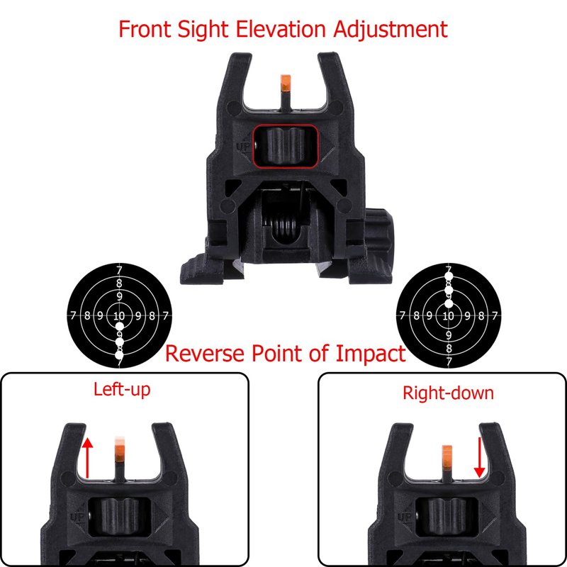 Fiber Optic Sights,Flip Up Front and Rear Backup Sights