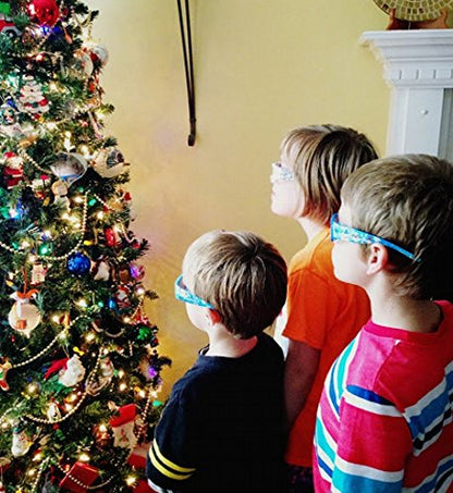 3D Christmas Glasses - 10 Pairs / 10 Turn Christmas Tree & Holiday Lights into Magical Images - Stocking Stuffers - Secret Santa - Office Parties - Fun for The Family