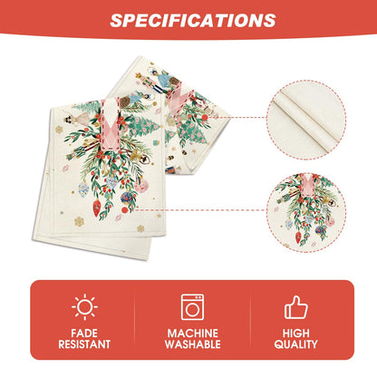 Artoid Mode Nutcracker Floral Holly Christmas Table Runner, Seasonal Winter Kitchen Dining Table Decoration for Home Party Decor 13x72 Inch