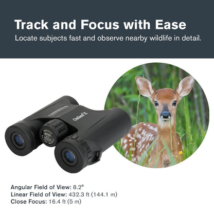 Celestron - Outland X 8x25 Binoculars – Ideal for Birding and Outdoors – 25mm Objective Lenses – Wide 8.2° Field of View – BaK-4 Prisms – Multi-Coated – Waterproof and Fogproof