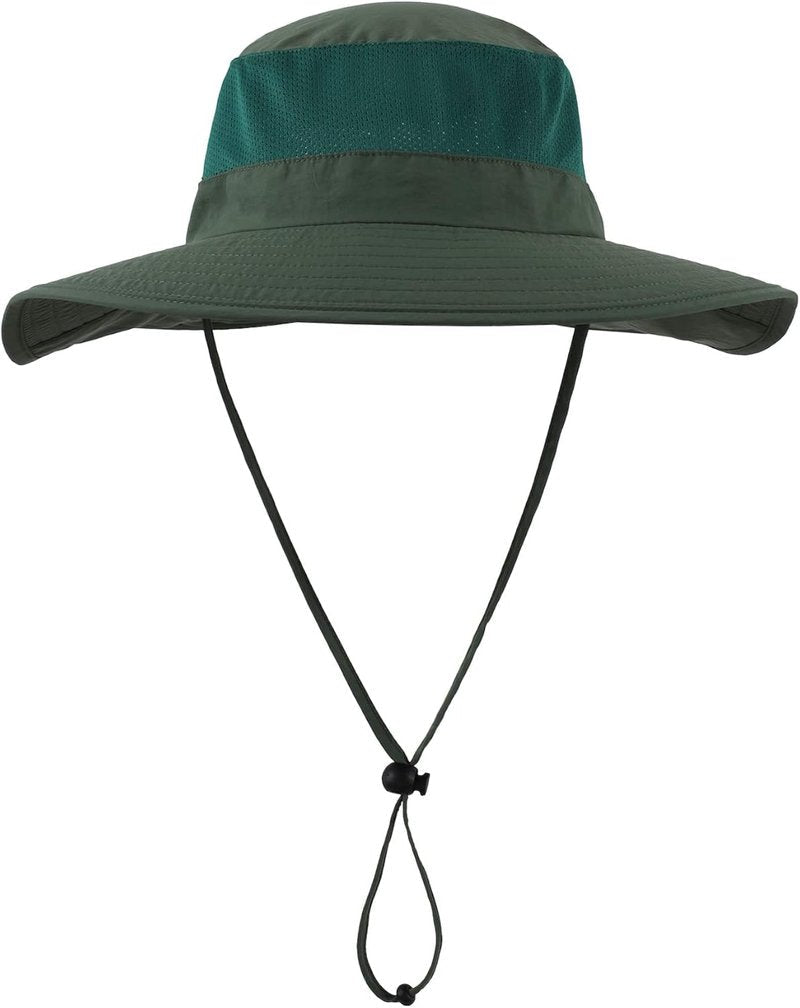 Outdoor UPF50+ Mesh Sun Hat - Wide Brim Fishing Hat with Neck Flap for Men & Women