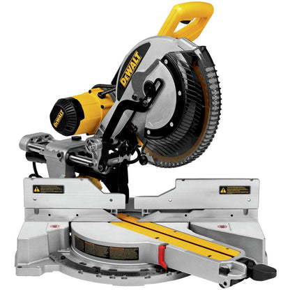 DEWALT Miter Saw, 12 Inch Double Bevel Sliding Compound Miter Saw, Blade Wrench and Material Clamp, Increased Crosscut Capacity, Powerful 3800 RPM Motor, Corded (DWS779)
