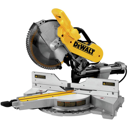 DEWALT Miter Saw, 12 Inch Double Bevel Sliding Compound Miter Saw, Blade Wrench and Material Clamp, Increased Crosscut Capacity, Powerful 3800 RPM Motor, Corded (DWS779)
