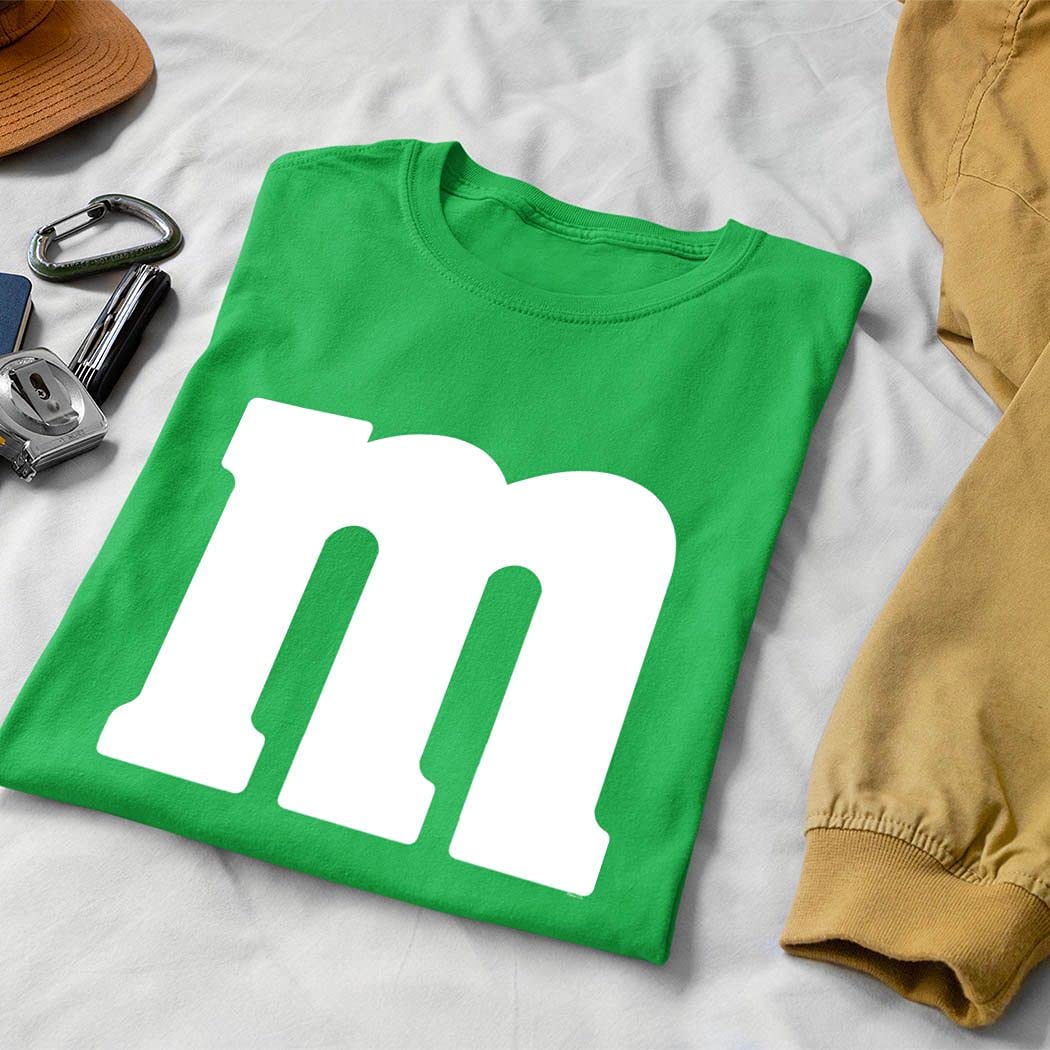 Letter M Halloween Costumes T-Shirt | Funny Cool Graphic Tee Idea | for Men Irish Green