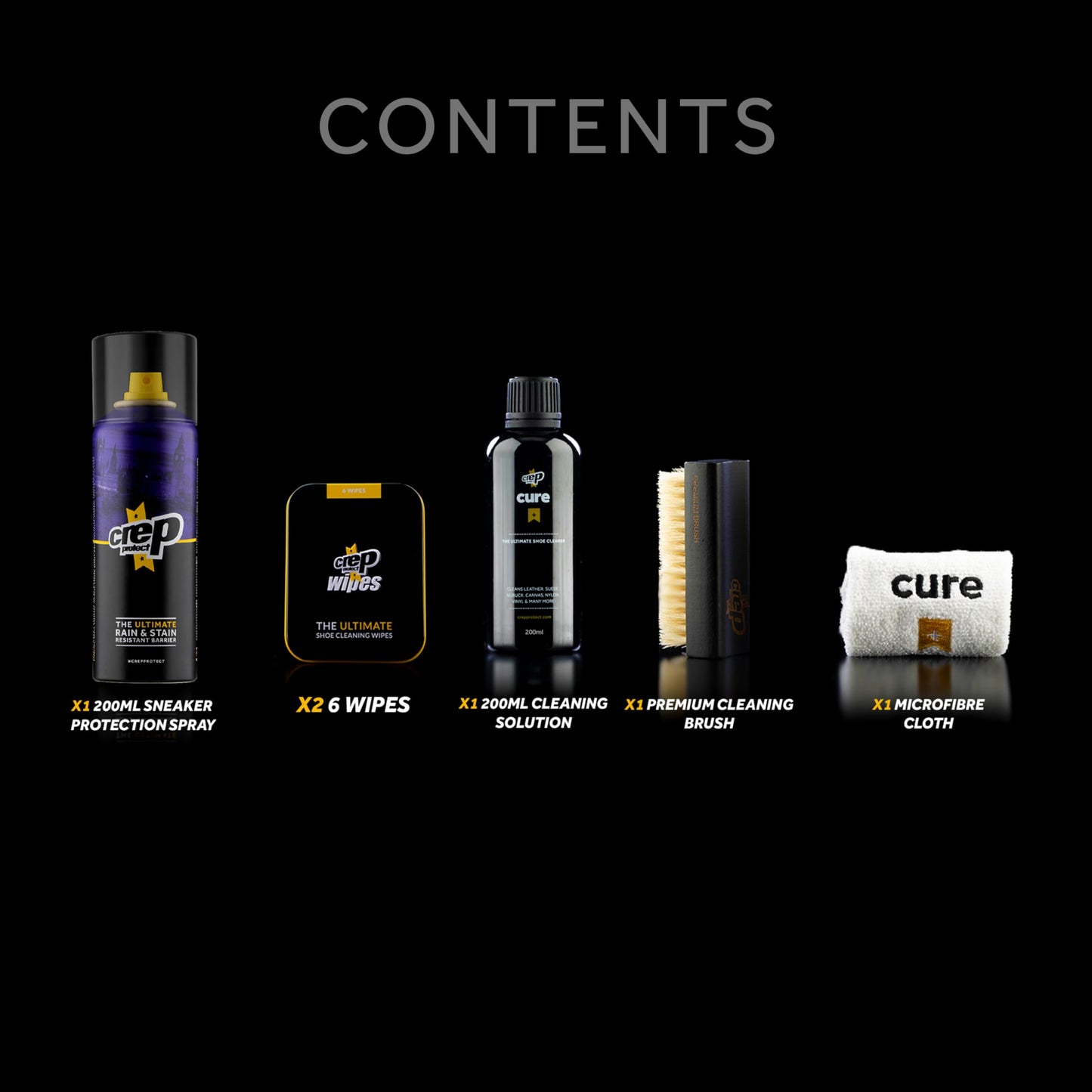 Crep Protect The Ultimate Shoe Care Bundle Gift Pack - Shoe Protector Spray - Sneaker Cleaner - Quick Cleaning Wipes - Premium Bush & Microfiber Cloths