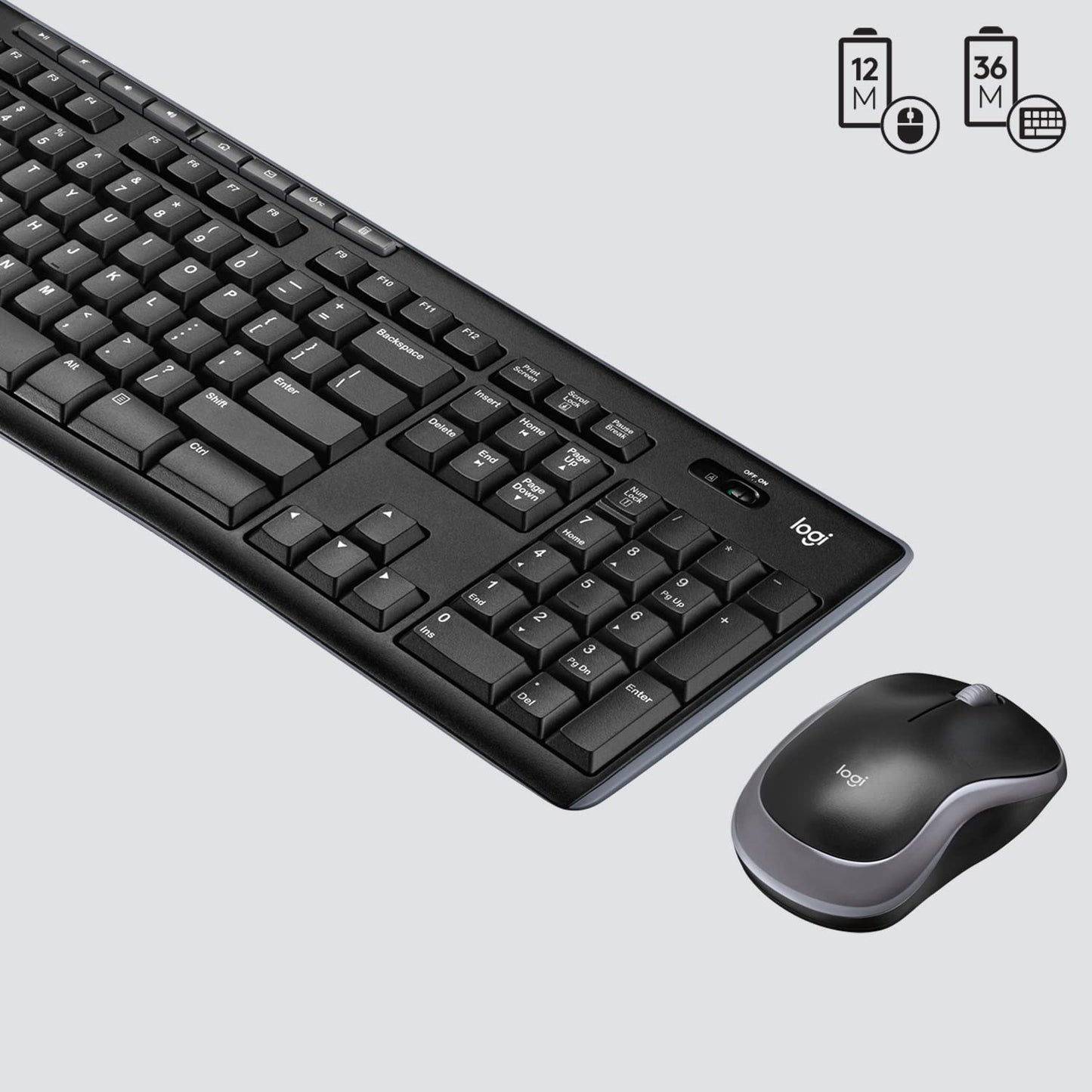 Logitech MK270 Wireless Keyboard and Mouse Combo for Windows, QWERTY US International Layout - Black