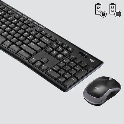 Logitech MK270 Wireless Keyboard and Mouse Combo for Windows, QWERTY US International Layout - Black
