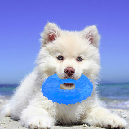 Cdipesp Dog Cooling Toy Puppy Teething Ring Freeze Dogs Chew Toy for Summer Tough Robust Pet Toys Dog Ice Teething Toys for Puppies