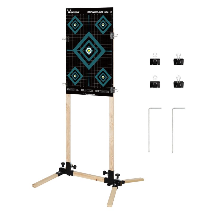 Highwild Shooting Stand Base Kit Steel Shooting Stand for Paper Targets Cardboard Silhouette and 1x2 Wooden Supports - 1 Set