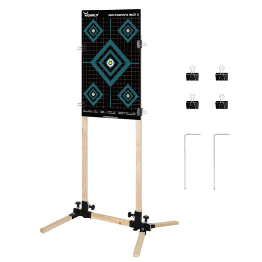 Highwild Shooting Stand Base Kit Steel Shooting Stand for Paper Targets Cardboard Silhouette and 1x2 Wooden Supports - 1 Set