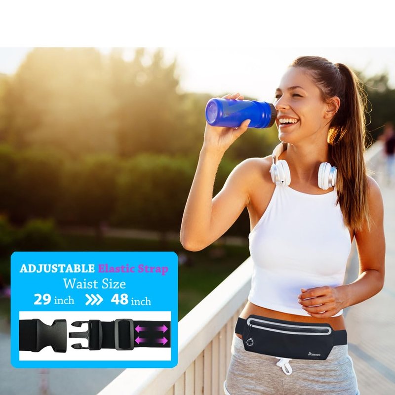 Slim Running Belt Fanny Pack Women Men,Runners Phone Holder Waist Bag,Run Pouch Waist Belt for Workout Jogging,Travel Money Belt Running Gear Accessories.