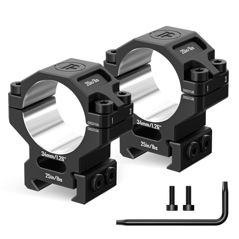 DISCOVERYOPT Precision Scope Rings, Precision Lapped Riflescope Mounts for Picatinny Rails (34mm-1.26 inches)