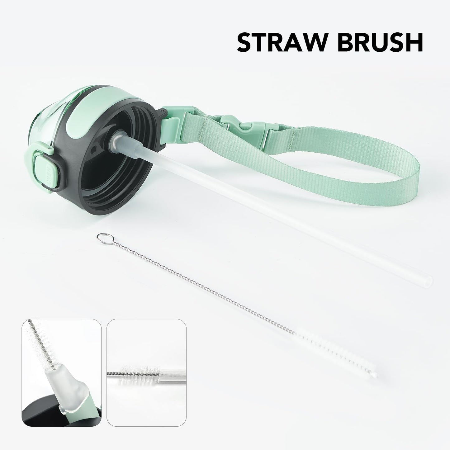 Enerbone 32 oz Insulated Water Bottle, Stainless Steel Bottle with Carrying Strap, Double-Wall Vacuum Insulation Design, Leakproof Sports Bottle with Straw, Keep Drinks Cold or Hot for Hours