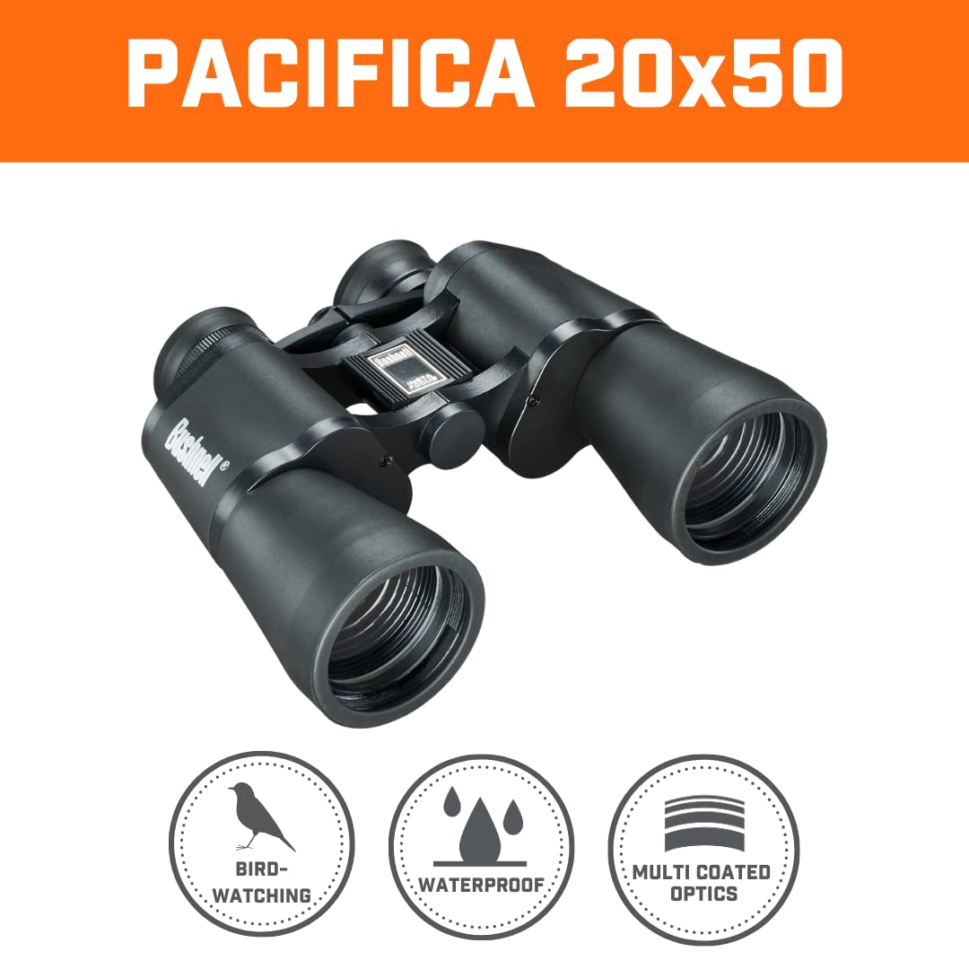 Bushnell Pacifica 20x 50mm Super High-Powered Porro Prism Binoculars, Black