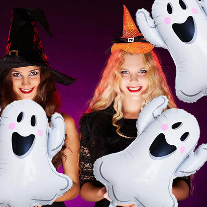 White Ghost Balloons Halloween Foil Balloons for Ghost Themed Party Decoration Supplies Halloween Birthday Decoration Decor Ballons Arch Kits Party Balloon Set 3pcs