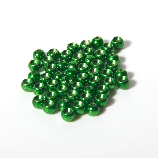 ANGLER DREAM 50 PCS Tungsten Beads Nymph Head Ball Fly Tying Beads Fly Tying Materials Six Colorful Colors 2.0MM-3.5MM (Metallic Green, 2.7mm)