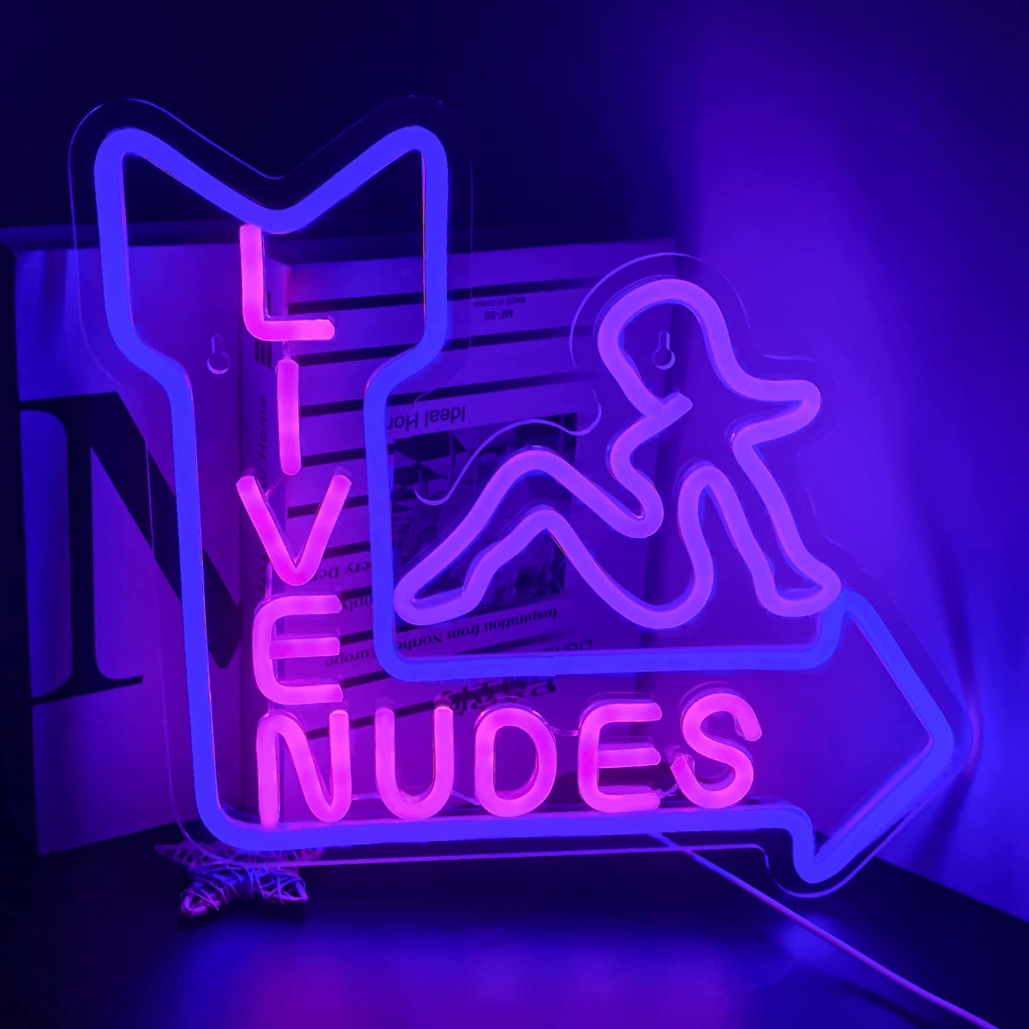 Looklight Lady Neon Sign,Neon Sign for Wall Decor,Lady Back Neon Light Up Sign,LED Sign Blue Neon Sign for Bedroom Man Cave Game Room Home Party Art Decor,Bar,Club