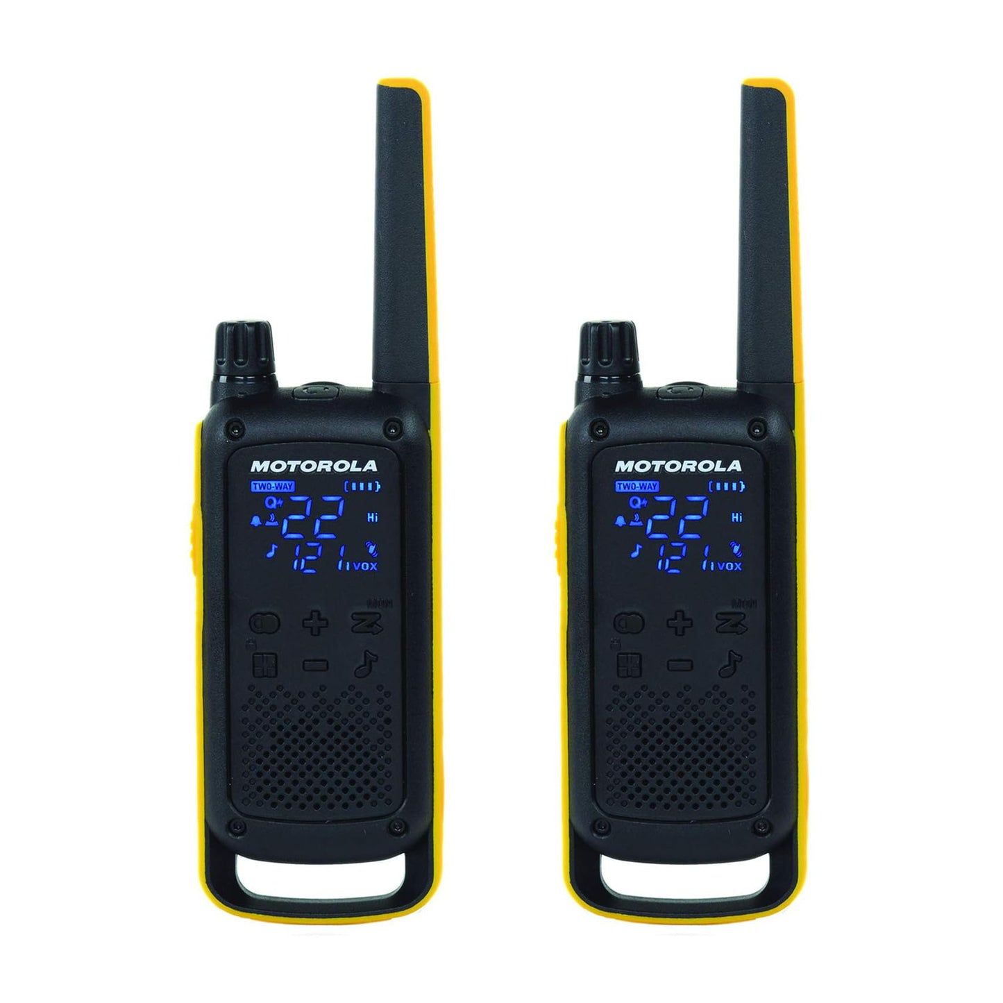 Motorola Solutions T470 Two-Way Radio Black W/Yellow Rechargeable Two Pack