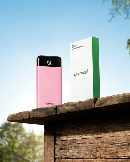charmast Portable Charger with Built in Cables, Power Bank with Cords Wires, Slim 10000mAh Travel Battery Pack 6 Outputs 3 Inputs 3A Fast Charging for Samsung Google Pixel LG Moto iPhone iPad