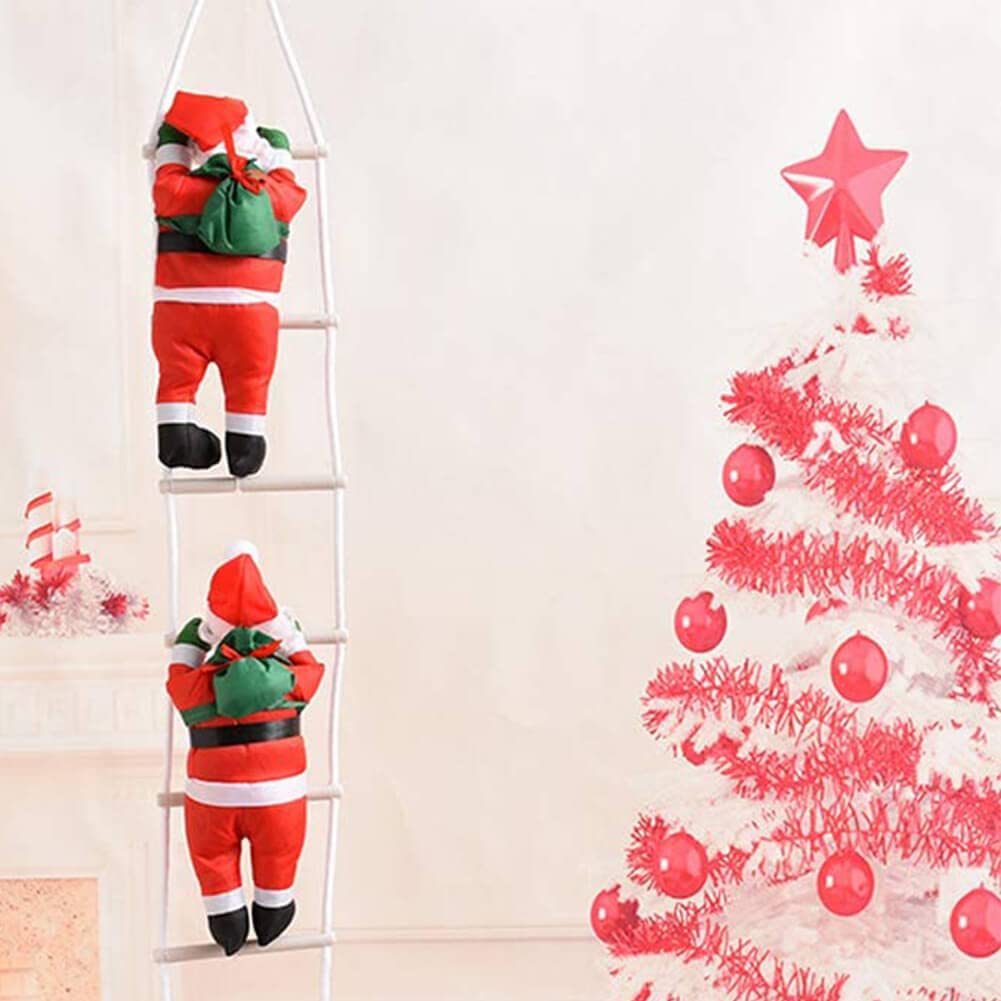 Orgrimmar 2 Santa Claus Climbing on Rope Ladder Christmas Ornament for Christmas Tree Party Home Door Wall Decoration