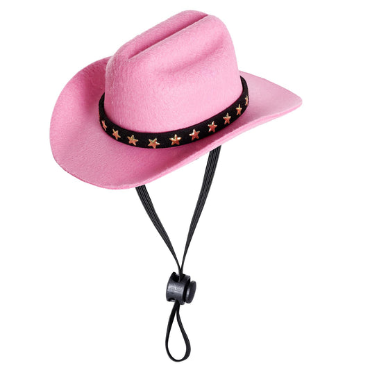 choyaxo Pet Cowboy Costume Cosplay Cap Halloween Costumes for Dogs Cat Pet Party Decoration Mini Cowboy Hat (Pink, Medium)