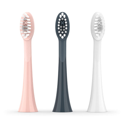 Ordo Replacement Sonic Toothbrush Heads with Pulse Technology for Teeth Cleaning, Plaque Removal, Silicone Polishing, Deep Clean Bristles, Adults, Pack of 4, White Silver