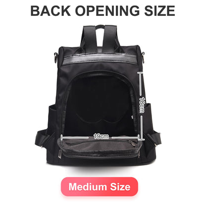 Charmore Women Backpack Ladies Rucksack Waterproof Nylon School bags Anti-theft Dayback Shoulder Bags, Black2, M