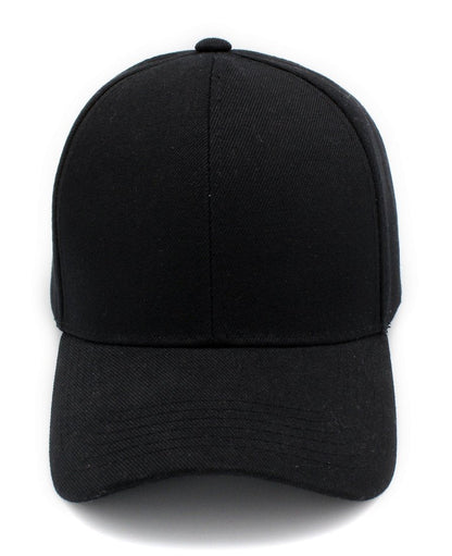 Baseball Cap Hat Men Women - Classic Adjustable Plain Blank, BLK
