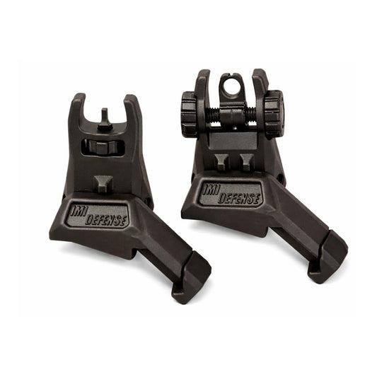 45 Degree Offset Flip Up Iron Sights – IMI Defense Low Profile Canted Flip Sights, Fast Target Transition, Dual Aperture, Secure Locking, Picatinny Compatible (Black)