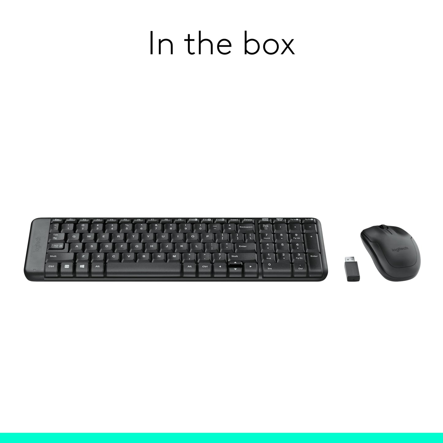 Logitech MK220 Compact Wireless Keyboard and Mouse Combo for Windows, 2.4 GHz Wireless with Unifying USB-Receiver, 24 Month Battery, Compatible with PC, Laptop, QWERTY UK English Layout - Black