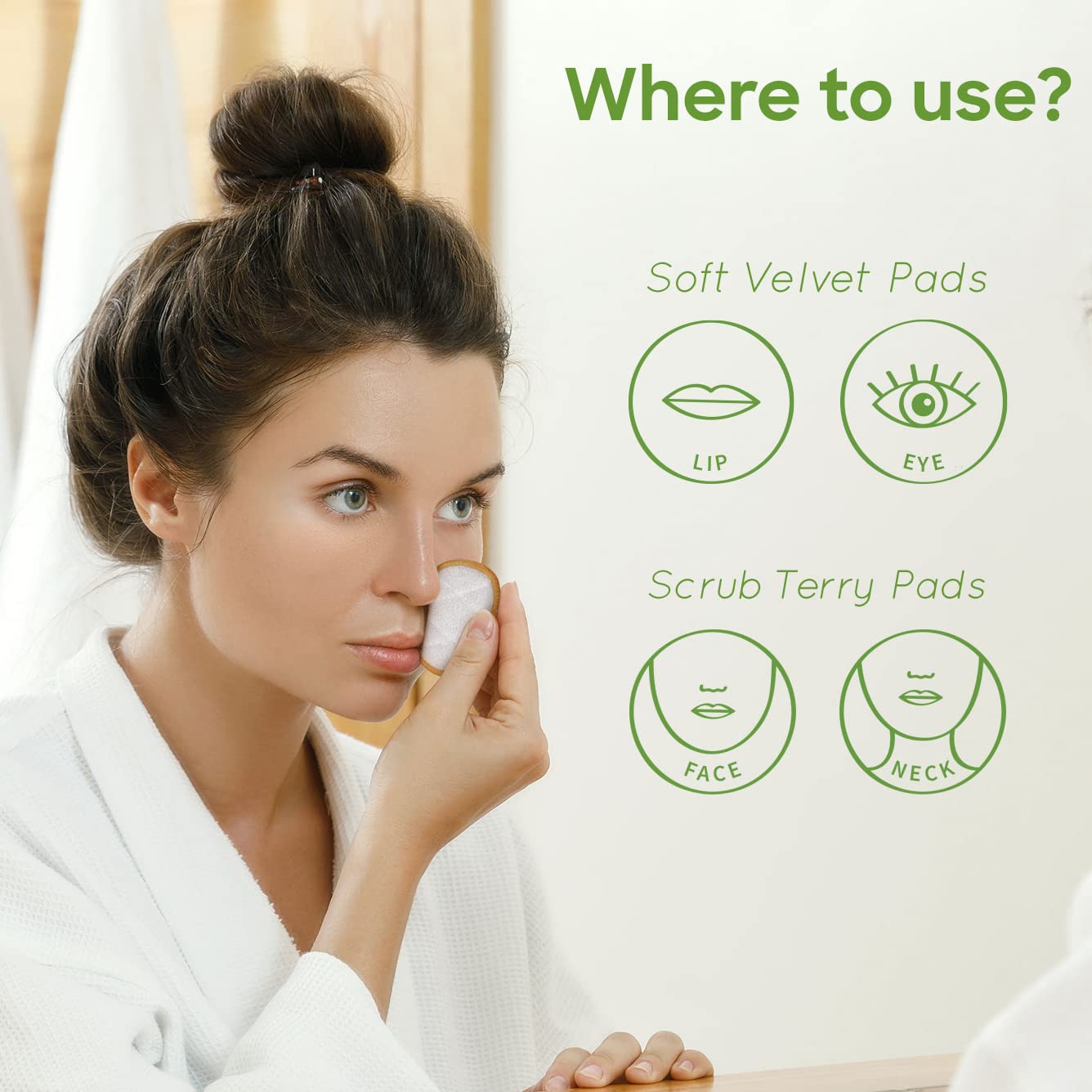 Reusable Make Up Pads | 22 Bamboo Pads with Laundry Bag | Eco-Friendly Cotton Pads | Cleansing Pads | Reusable Cotton Pads for Eyes and Face | Zero Waste Make Up Pads | Cotton Wool Pad |Bambaw