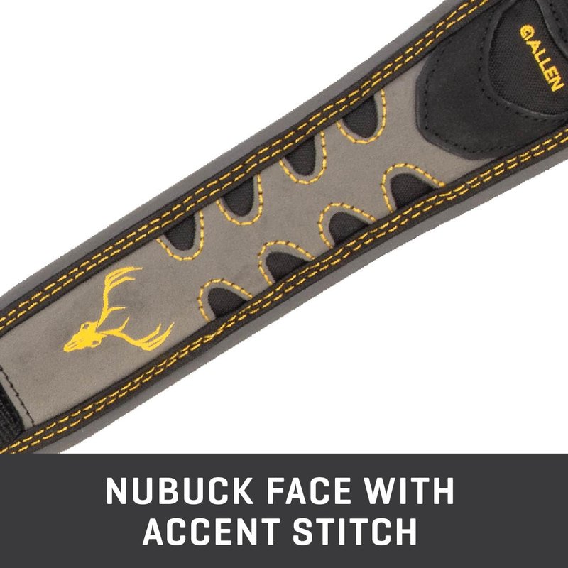 Allen Company Aspen Nubuck BakTrak 2-Point Rifle and Shotgun Sling - Rubber Grip with Swivels - Ideal for Hunting and Shooting - Gun Strap - Tested up to 300 Lbs. - Black/Clay