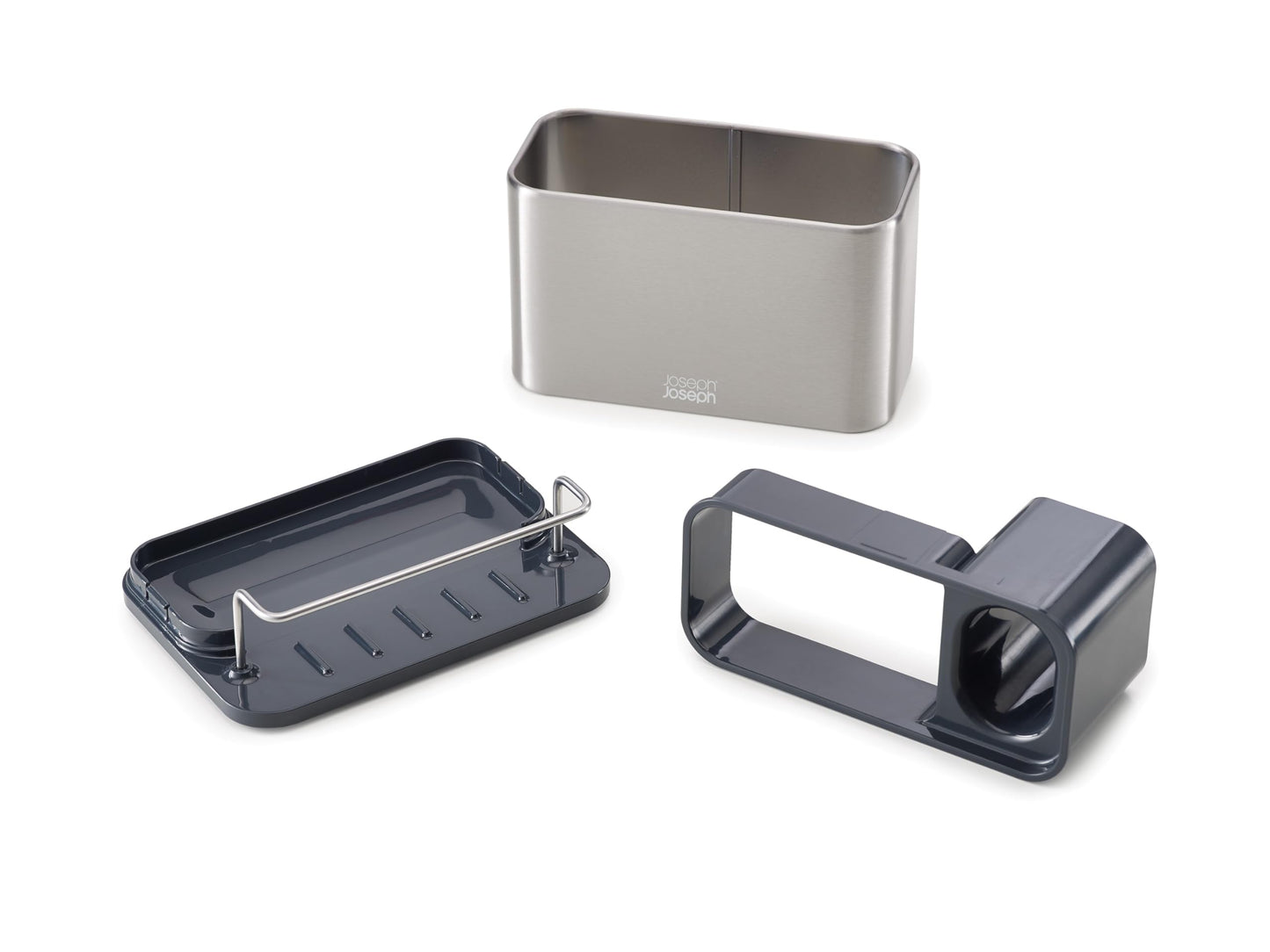 Joseph Joseph Surface Stainless-Steel Caddy Sink Area Organiser, Sponge Holder, Grey
