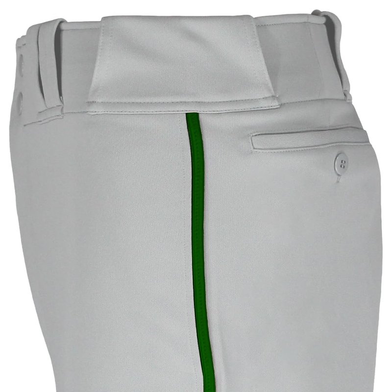 SSK Showcase Collection Flex Bottom Adult Baseball Pants | Adult Sizes Solid & Piped (US, Alpha, Medium, Regular, Regular, Grey/Forest)