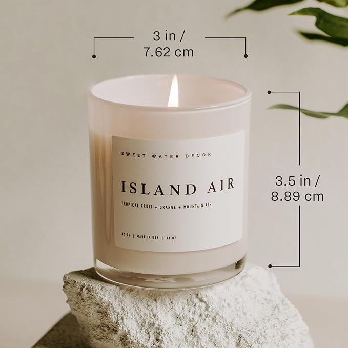 Sweet Water Decor Cypress and Fig Soy Candle | Tropical fruits, Wild Raspberry, Ripe Fig and Eucalyptus Holiday Scented Candles for Home | 11oz White Jar + Wood Lid, 50+ Hour Burn Time Made in the USA
