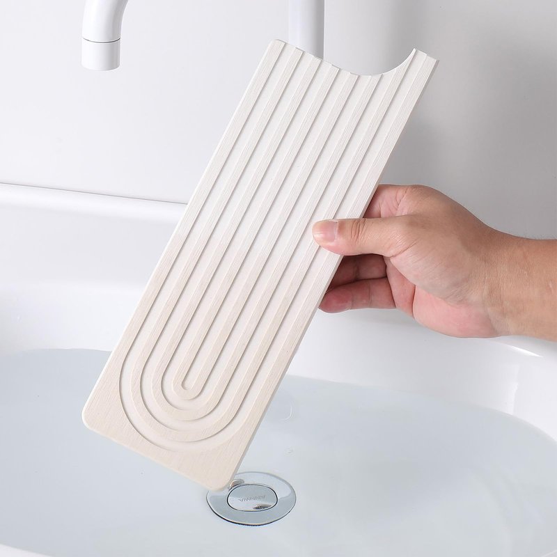 Sink Drip Mat - 12 Inch Diatomite Absorbent Faucet Protector for Free Surfaces, Quick Drying Stone Tray with Splash Guard Function, Kitchen and Bathroom Counter Tray for Soap Water Accessories