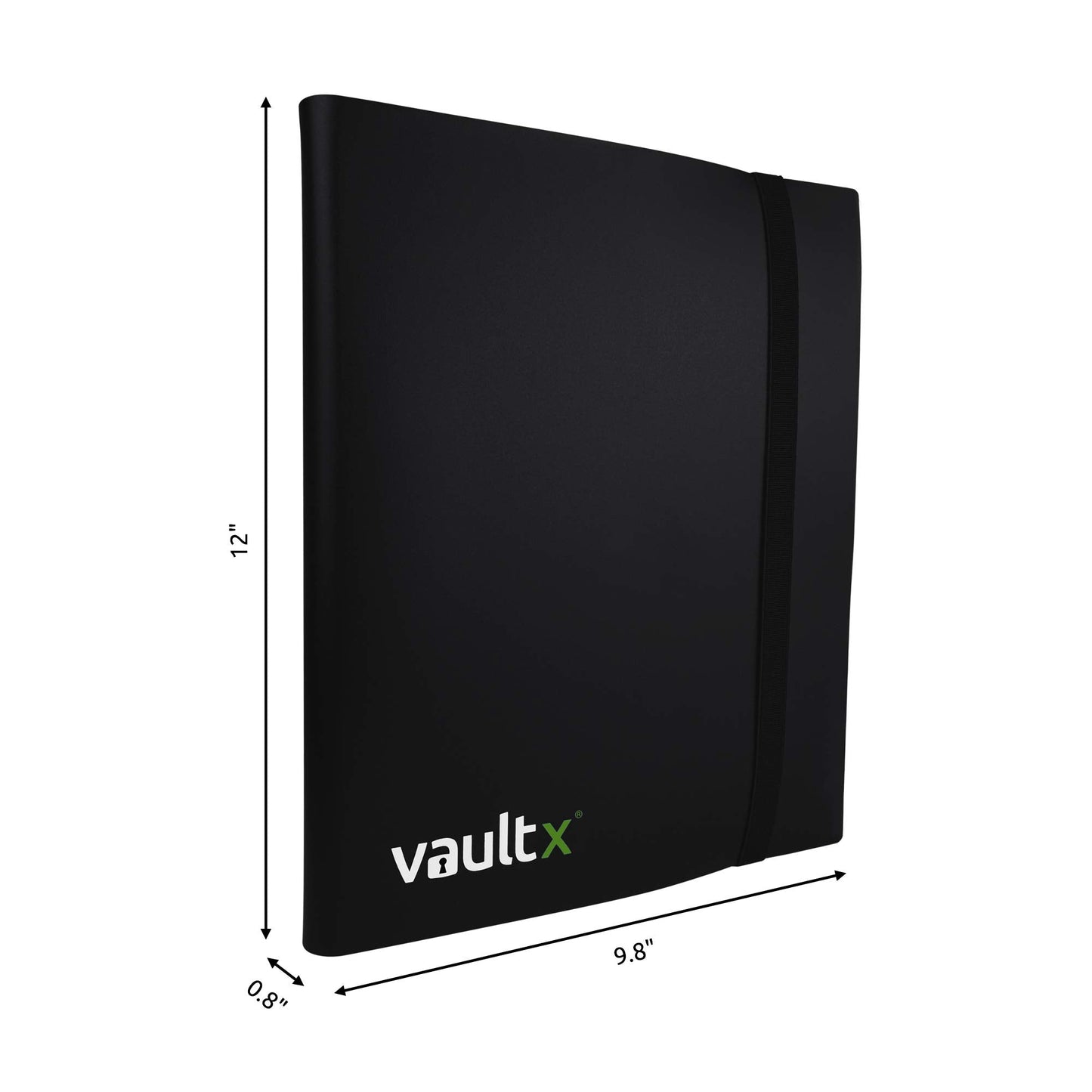 Vault X 9 Pocket Trading Card Strap Binder, 360 cards, Standard, 20 Side-Loading Pages, Folder for Collectible Card Games, Sports, TCG (Black)