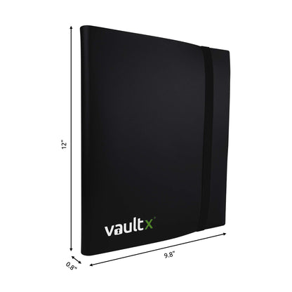 Vault X 9 Pocket Trading Card Strap Binder, 360 cards, Standard, 20 Side-Loading Pages, Folder for Collectible Card Games, Sports, TCG (Black)