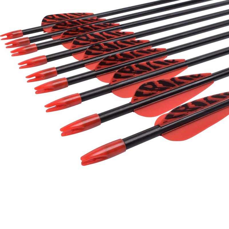 Fiberglass Arrows Archery 28 Inch Target Shooting Practice Safetyglass with Red Spots Vanes for Recurve Bows Suitable for Youth Woman Beginner 6 PCS