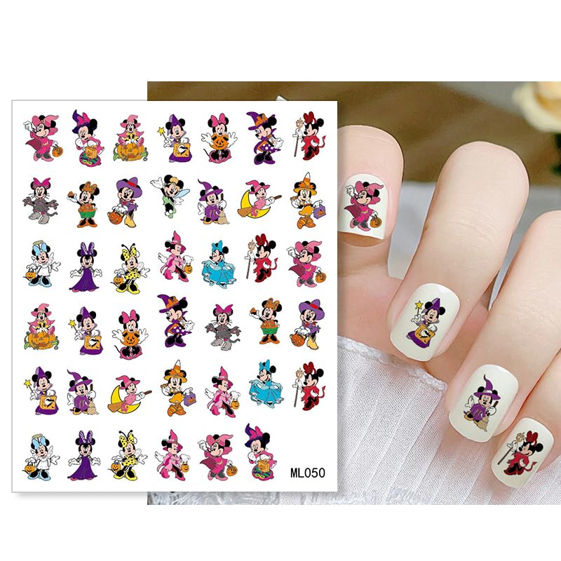8 Sheets Laser Halloween Nail Art Stickers - Cute Ghost Cartoon Self Adhesive Nail Design Stickers - Supply Laser Pumpkin Ghost Nail Decals for Women Girls DIY Manicure
